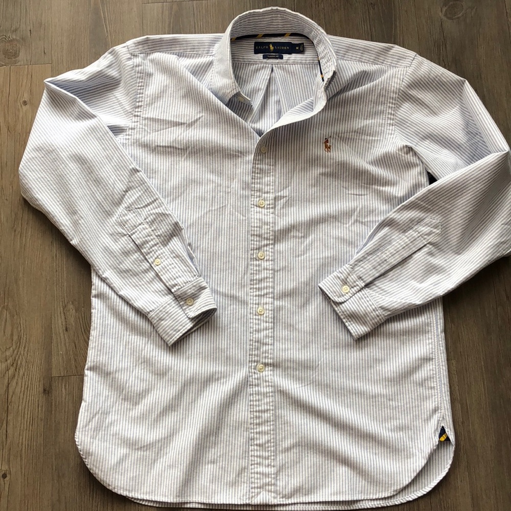 Ralph Lauren blue stripped dress shirt classic fit